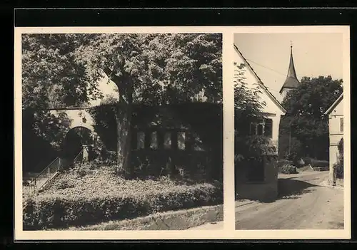 Foto-AK Ebersbach /Fils, Strassenpartie mit Kirche, 1936