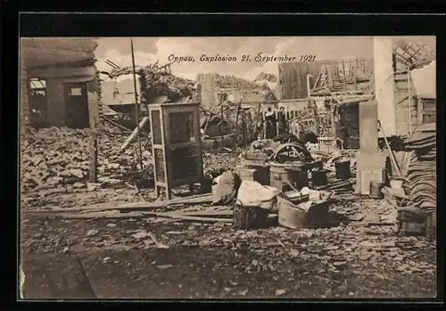 AK Oppau, Explosion 21. September 1921, Trümmer