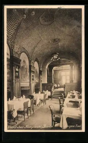 AK Berlin, Weinstuben Kempinski, Burgen-Saal