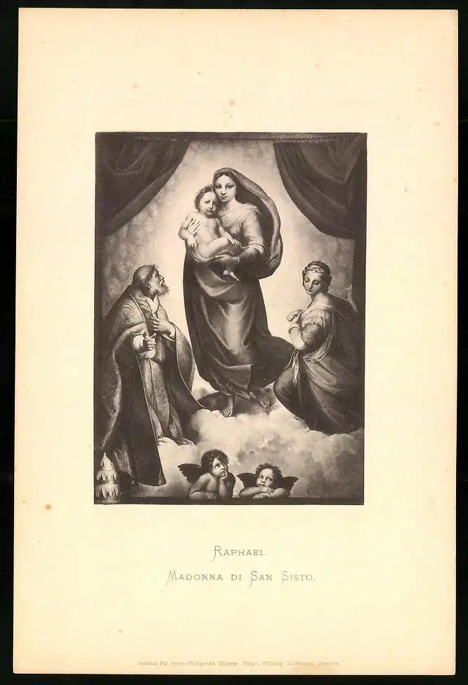 Fotoalbum mit 25 Lichtdrucken der Dresdner Galerie: Gemälde von Da Vinci, Kaufmann, Dolci, Holbein, Raphael, Defregger 18