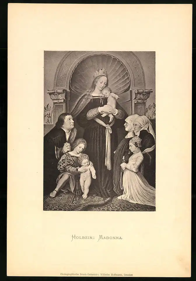 Fotoalbum mit 25 Lichtdrucken der Dresdner Galerie: Gemälde von Da Vinci, Kaufmann, Dolci, Holbein, Raphael, Defregger 19