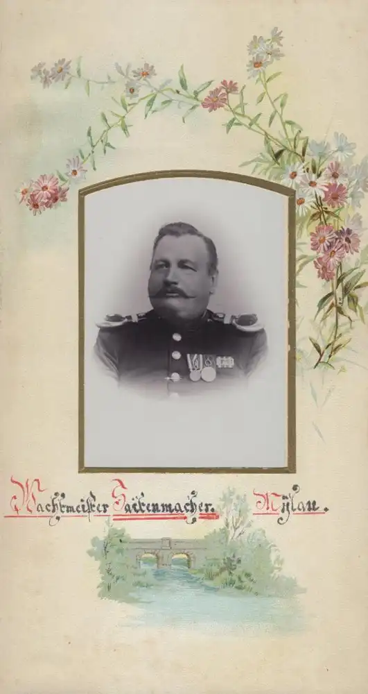 Fotoalbum mit 39 Fotografien Polizei Mylau i. V., 25 jähr. Dienstjubiläum, Wachtmeister, Uniform, Orden, EK, Pickelhaube 1