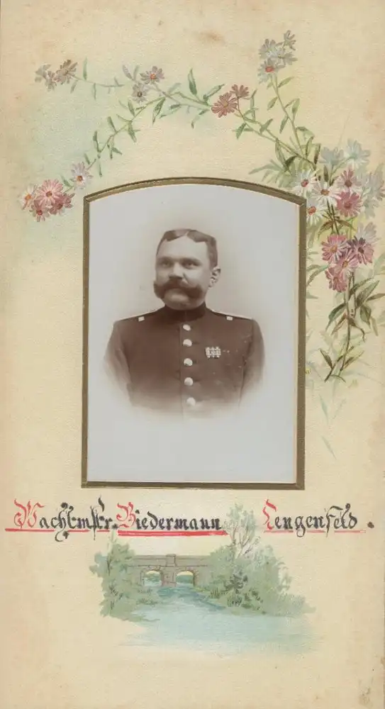 Fotoalbum mit 39 Fotografien Polizei Mylau i. V., 25 jähr. Dienstjubiläum, Wachtmeister, Uniform, Orden, EK, Pickelhaube 11