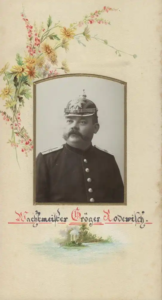 Fotoalbum mit 39 Fotografien Polizei Mylau i. V., 25 jähr. Dienstjubiläum, Wachtmeister, Uniform, Orden, EK, Pickelhaube 15
