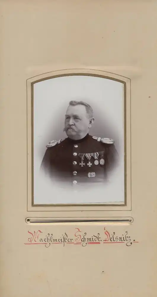 Fotoalbum mit 39 Fotografien Polizei Mylau i. V., 25 jähr. Dienstjubiläum, Wachtmeister, Uniform, Orden, EK, Pickelhaube 2