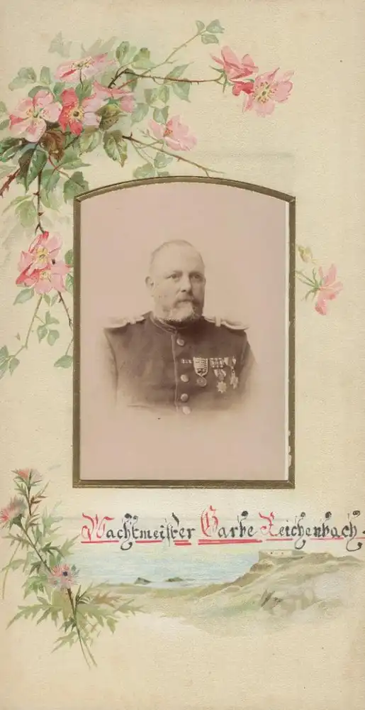 Fotoalbum mit 39 Fotografien Polizei Mylau i. V., 25 jähr. Dienstjubiläum, Wachtmeister, Uniform, Orden, EK, Pickelhaube 3