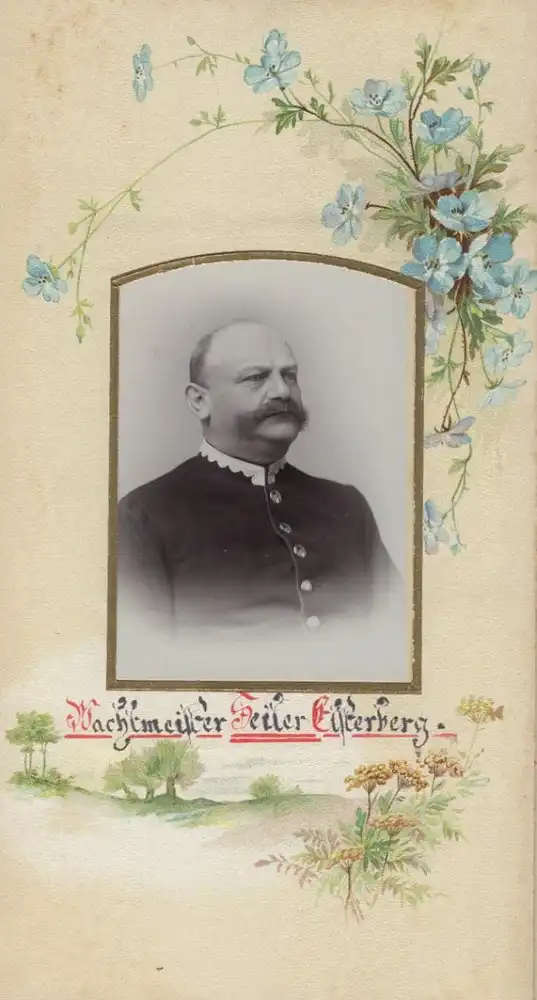 Fotoalbum mit 39 Fotografien Polizei Mylau i. V., 25 jähr. Dienstjubiläum, Wachtmeister, Uniform, Orden, EK, Pickelhaube 7