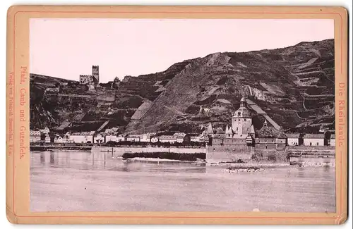 Fotografie Friedrich Szesztokat, Köln, Ansicht Kaub, Blick auf Burg Pfalzgrafenstein und den Ort