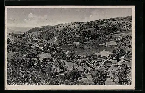 AK Oberharmersbach i. bad. Schwarzwald, Gesamtansicht aus der Vogelschau