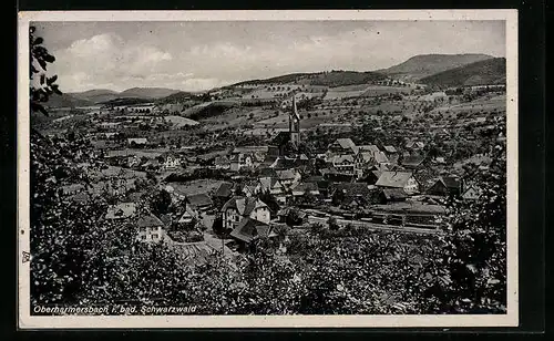 AK Oberharmersbach i. bad. Schwarzwald, Gesamtansicht aus der Vogelschau