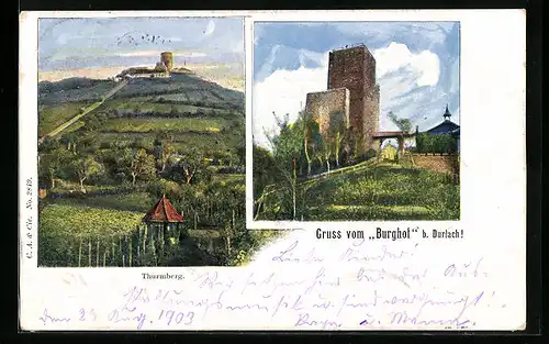 AK Durlach, Burghof, Thurmberg