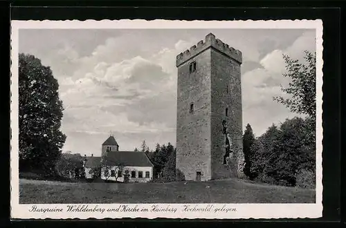 AK Hainberg /Hochwald, Burgruine Wohldenberg und Kirche