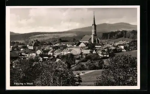 AK Freyung v. Wald, Ortspartie mit Kirche