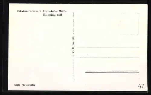 AK Potsdam, Sanssouci, Historische Windmühle