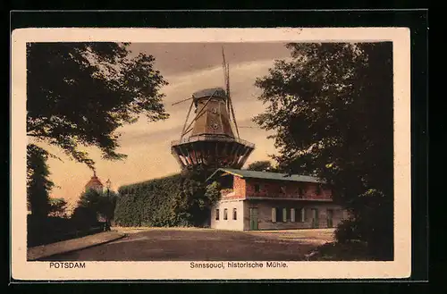 AK Potsdam, Sanssouci, Historische Windmühle