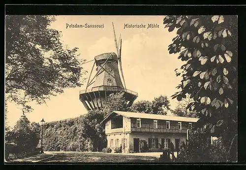 AK Potsdam, Sanssouci, Historische Windmühle
