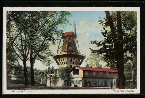 AK Potsdam, Sanssouci, Historische Windmühle