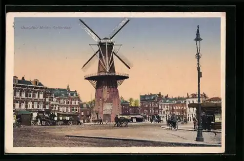 AK Rotterdam, Oostplein Molen, Windmühle