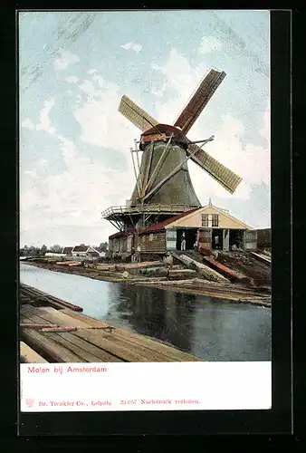 AK Amsterdam, Molen, Windmühle