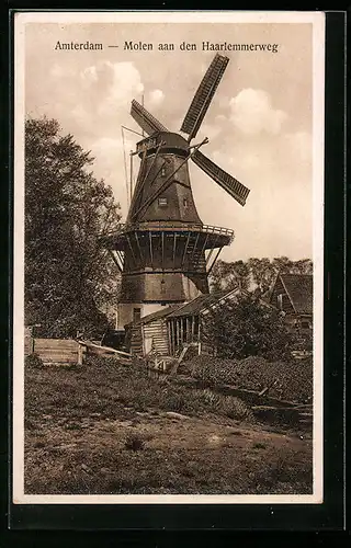 AK Amsterdam, Molen aan den Haarlemmerweg, Windmühle
