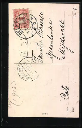 AK Delft, Molen a. d. Spoorsingel, Windmühle