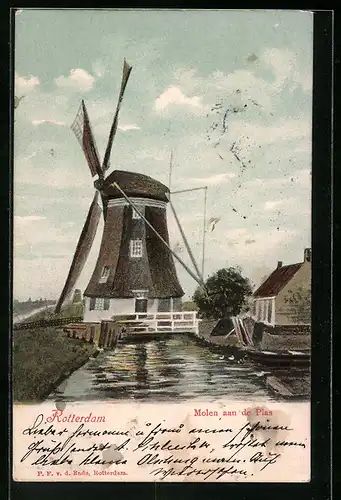 AK Rotterdam, Molen aan de Plas, Windmühle