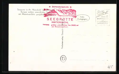 AK Seegrotte in der Hinterbrühl bei Mödling