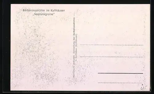 AK Barbarossahöhle im Kyffhäuser, Neptunsgrotte