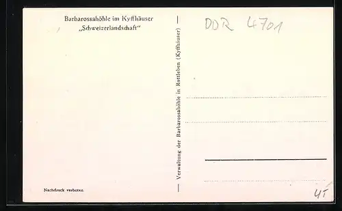 AK Barbarossahöhle im Kyffhäuser, Schweizerlandschaft