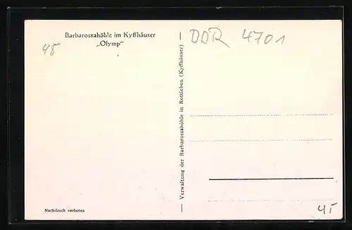 AK Barbarossahöhle im Kyffhäuser, Olymp