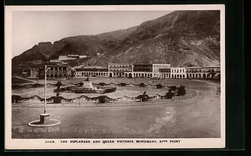 AK Aden, The Esplanade and Queen Victoria Monument