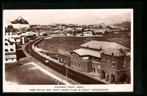 AK Aden, Steamer Point, Post-Office Bay with Union Club in right Foreground