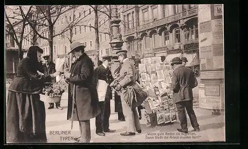 AK Berlin, Berliner Typen, Wenn gute Reden sie begleiten..., Strassenverkauf