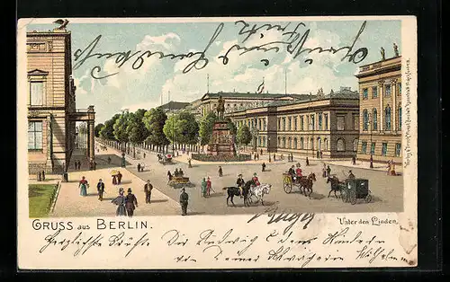 Lithographie Berlin, Unter den Linden