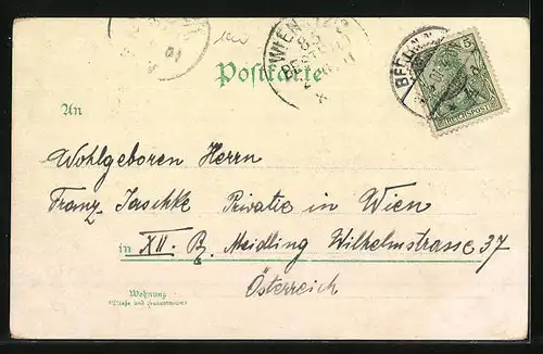 Lithographie Berlin, Königstrasse mit Rathaus