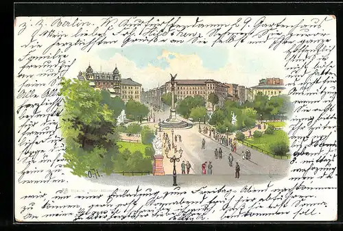 Lithographie Berlin-Kreuzberg, Belle-Alliance-Platz