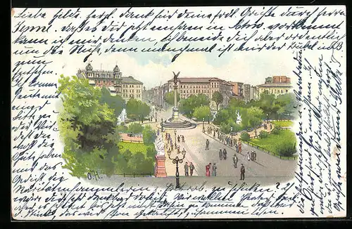 Lithographie Berlin-Kreuzberg, Belle-Alliance-Platz