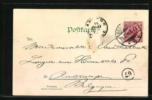 Lithographie Berlin, National-Denkmal Kaiser Wilhelm I.