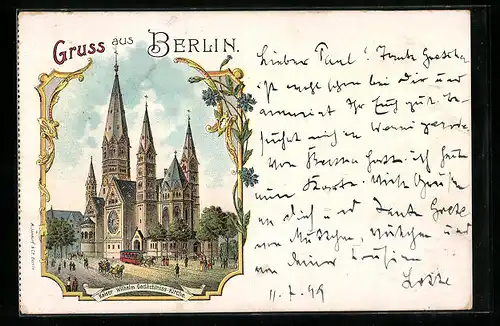 Lithographie Berlin, Kaiser Wilhelm Gedächtniss Kirche