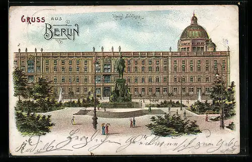 Lithographie Berlin, Ansicht des Königl. Schlosses
