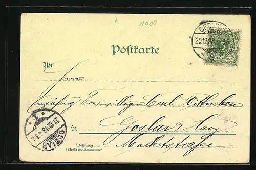 Lithographie Berlin, National-Denkmal Kaiser Wilhelm I.