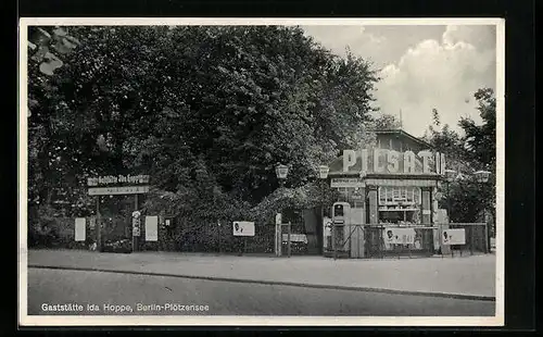 AK Berlin-Plötzensee, Gaststätte Ida Hoppe, Seestrasse Ecke Nordufer