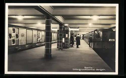 AK Berlin, Untergrundbahnhof, Bergstr., U-Bahn