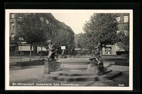 AK Berlin-Wilmersdorf, Erikabrunnen, Laubacherstrasse Ecke Südwestkoro