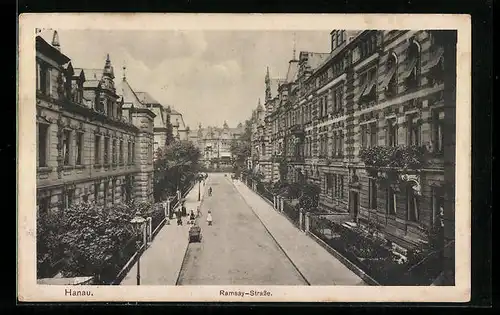 AK Hanau, Ramsay-Strasse aus der Vogelschau