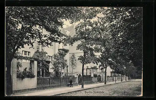 AK Berlin-Südende, Denkstrasse mit Mädchen