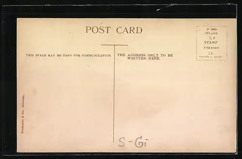 AK Gibraltar, Gunners Parade with H. M. the late Queen Victoria`s Monument