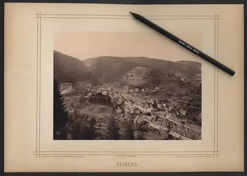 Fotografie German Wolf, Constanz, Ansicht Triberg, Blick auf den Ort mit Hotel und Kirche