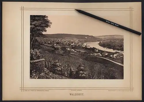 Fotografie German Wolf, Constanz, Ansicht Waldshut, Blick auf die Stadt mit dem Wutach Fluss