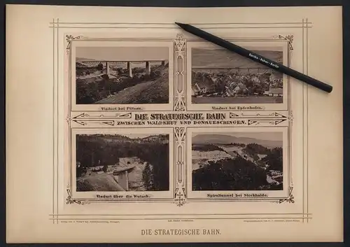 Fotografie G. V. Speckner, Unterhallau, Ansicht Epfenhofen, Die strategische Bahn zwischen Waldshut und Donaueschingen
